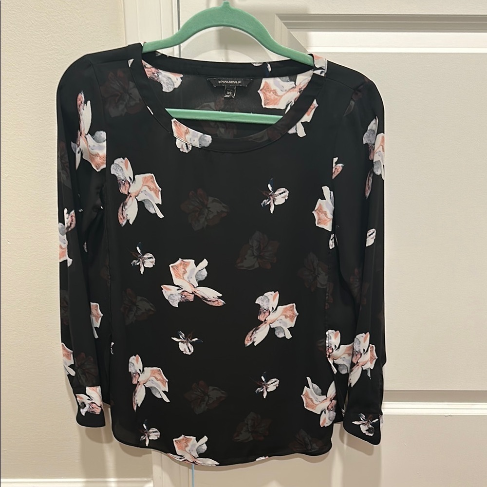 Banana Republic Black Floral Top
